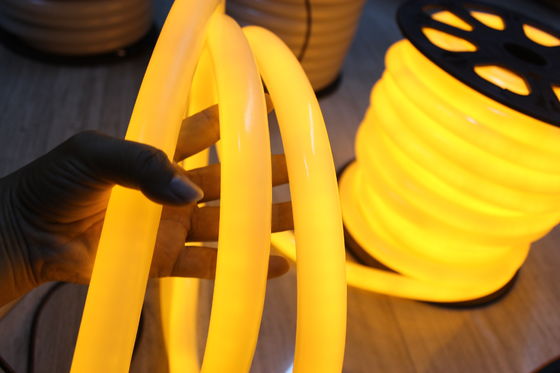 современный 360 градусов круглый желтый 220V неоновый флекс свет 25 мм ip67 для наружных
