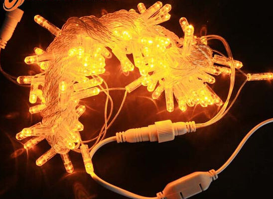 10м подключаемые 5мм светодиодные рождественские фонари оптовый шнур желтый антихолодный пузырь ПВХ