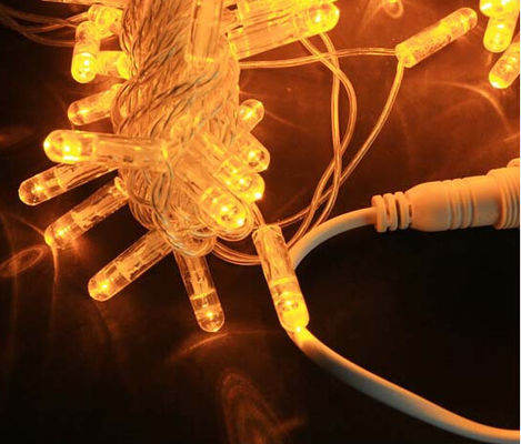 10м подключаемые 5мм светодиодные рождественские фонари оптовый шнур желтый антихолодный пузырь ПВХ