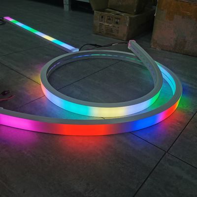 RGB Pixel LED Neon Dmx512 RGB Стрипы лента с LED dmx Neon Flex Neon веревка 24v резкоупорная неонфлексные световые полоски