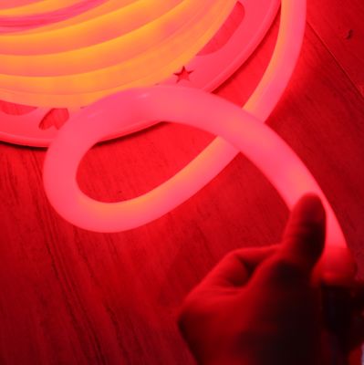 110V 220V 360 градусов свечение гибкий круглый светодиод неон веревка светлый красный цвет