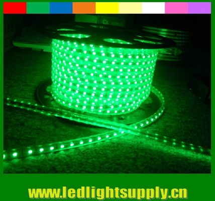 SMD5050 220V водонепроницаемая IP65 светодиодная гибкая лента зеленого цвета