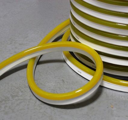 Желтый ПВХ покрытие неоновая гибкая полоса 220В подсветка неоновая лента веревка 11x18 мм тонкая водонепроницаемая наружная отделка