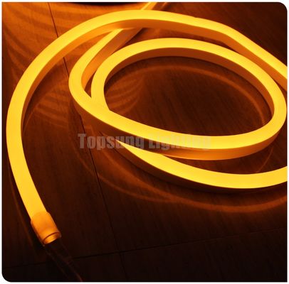 Желтый ПВХ покрытие неоновая гибкая полоса 220В подсветка неоновая лента веревка 11x18 мм тонкая водонепроницаемая наружная отделка