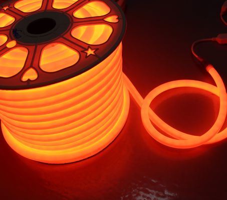12В мини круглый 16 мм диаметром 360 градусов излучает светодиодной неонфлексной веревки свет оранжевый светодиодной неон мягкой трубы