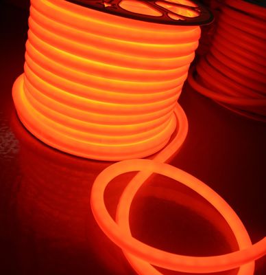 12В мини круглый 16 мм диаметром 360 градусов излучает светодиодной неонфлексной веревки свет оранжевый светодиодной неон мягкой трубы