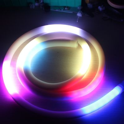 Динамический изменение цвета 360 неон флекс rgb dmx 24v подсвеченный неон гибкая погоня веревка 10 пикселей / м