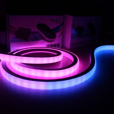 Полный цветоизменяющийся программируемый DMX Led Flex Neon topview квадратный цветоизменяющийся светодиодный веревочный свет