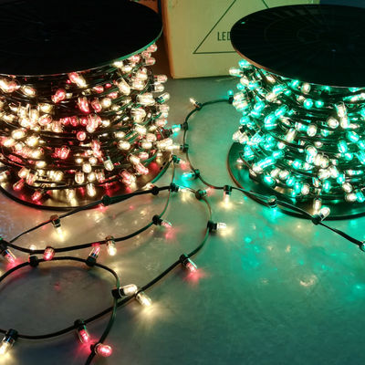 50M / рулон на заказ Mini Clip String Light DC12V фейриные огни 666 подсветка на улице вырезаемой рождественской елки