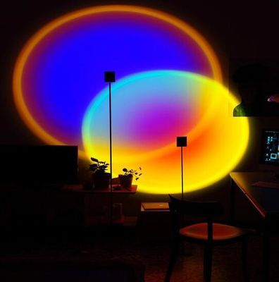 Современный угловой стенд Закат солнца светодиодный проектор лампа фотография Красочный USB