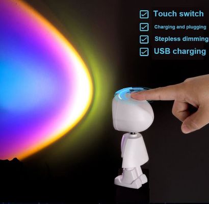 Зарядное устройство USB-робот Проекция заката света Декорация стен гостиной