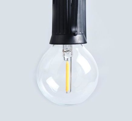 100 футов G40 Внешний светодиодный лампочка Струна Глобусные лампочки Черная проволока Подключаемая